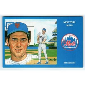 1969 NY Mets Baseball Postcard Susan Rini Art Shamsky Unused Limited Edition